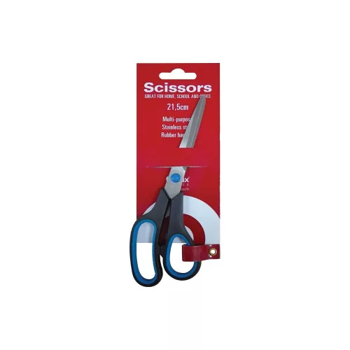 Olló 21,5cm, irodai gumifogós, bliszteres Fornax 9609