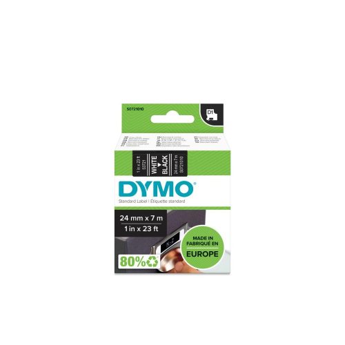 Feliratozógép szalag Dymo D1 S0721010/53721 24mmx7m, ORIGINAL, fehér/fekete 