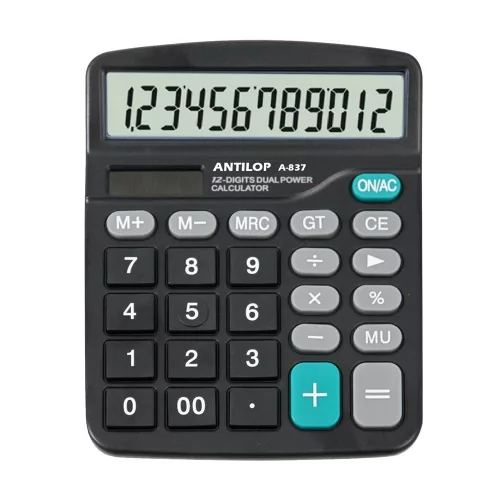 Számológép asztali 12 számjegy nagy, döntött kijelző Antilop A-837