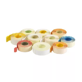 Árazószalag 26x12mm, stancolt 10 tekercs/csomag, fehér