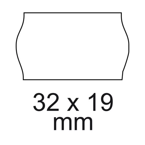 Árazószalag 32x19mm, stancolt 10 tekercs/csomag, fehér