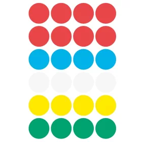   Etikett címke, o18mm, jelölésre, 5 klf. szín 24 címke/ív, 4 ív/doboz, Avery vegyes