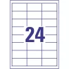 Etikett címke, 64,6 x33,8mm, univerzális, 24 címke/ív, 100 ív/doboz, Avery fehér
