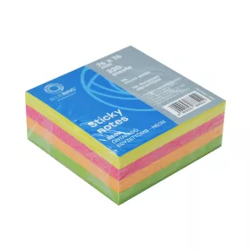   Jegyzettömb öntapadó, 76x76mm, 320lap, Bluering&reg; , neon