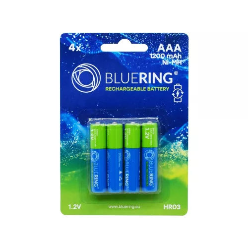 Elem tölthető akku AAA mikro HR03 1200mah 4 db/csomag, Bluering&reg;