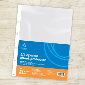   Genotherm lefűzhető, A4, 100 micron narancsos belül 2/3 részben nyitott 4 lyukú Bluering&reg; 100 db/csomag,