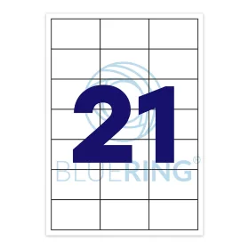   Etikett címke, 70x42,3mm, 100 lap, 21 címke/lap Bluering&reg;