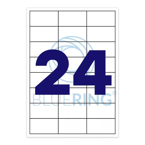 Etikett címke, 70x37mm, 100 lap, 24 címke/lap Bluering&reg;