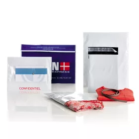   Futártasak B5, 190x250 + 50 mm. szilikonos záródás 100 db/csomag Coex Fehér/Fekete