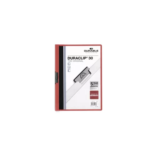 Klip mappa 30lap Durable Duraclip&reg;, piros