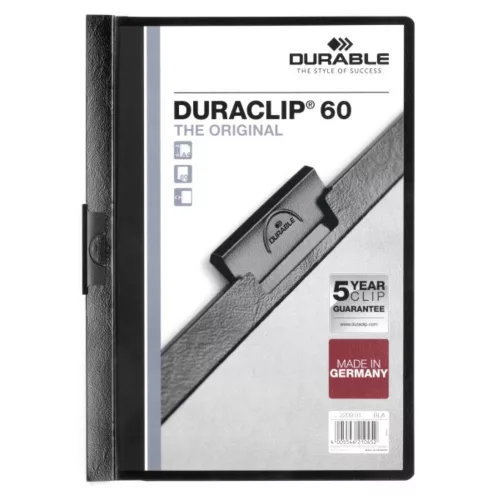 Klip mappa 60lap Durable Duraclip&reg;, fekete