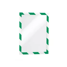   Infókeret A4, öntapadó mágneses záródás 2 db/csomag, Durable Duraframe&reg; Security, zöld/fehér
