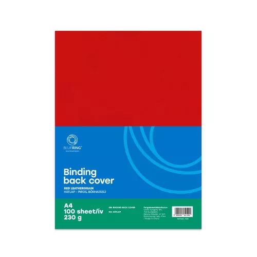 Hátlap, A4, 230 g. bőrhatású 100 db/csomag, Bluering&reg; piros