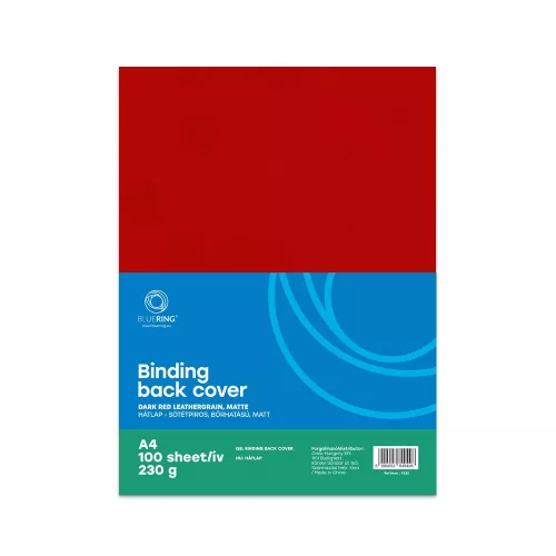 Hátlap, A4, 230 g. bőrhatású 100 db/csomag, Bluering&reg; sötétpiros