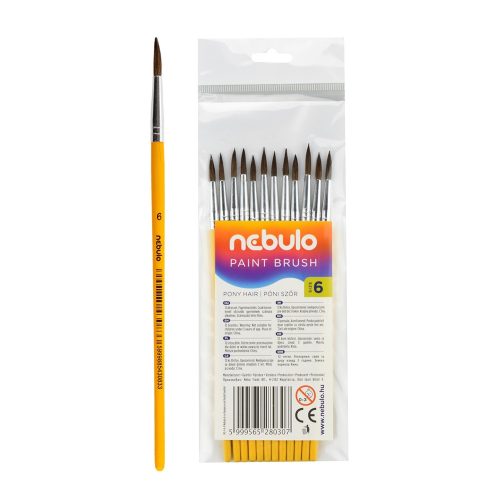 Ecset 6-os festett nyéllel 12 db/csomag, Nebulo 