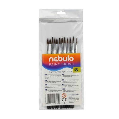 Ecset 8-as festett nyéllel 12 db/csomag, Nebulo 
