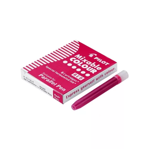 Töltőtoll tintapatron Pilot Parallel Pen 6 db/doboz, piros