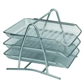 Fémhálós irattálca 3 szintes Bluering&reg; ezüst