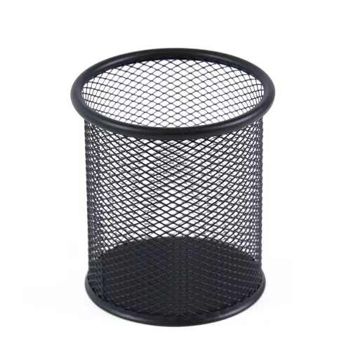 Fémhálós írószertartó pohár kerek Bluering&reg; fekete