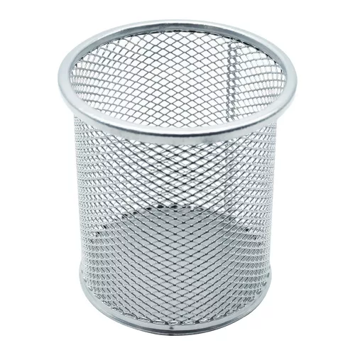 Fémhálós írószertartó pohár kerek Bluering&reg; ezüst