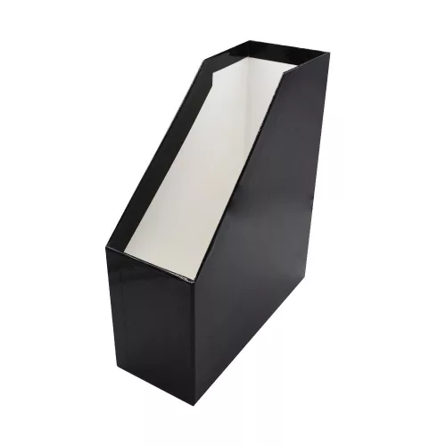 Iratpapucs 9cm, karton, lakkozott Bluering&reg; fekete