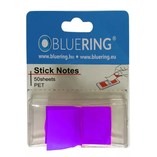 Jelölőcímke 25x45mm, 50lap, műanyag Bluering&reg;, lila