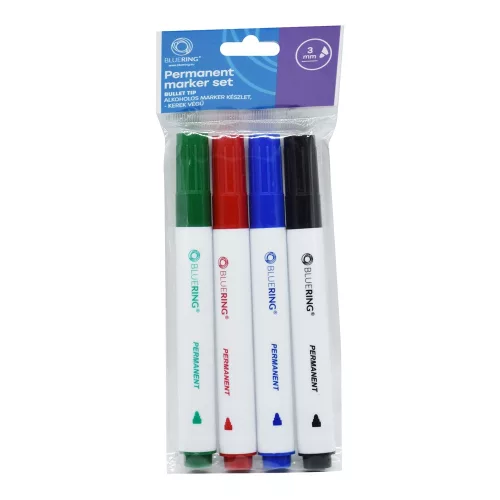 Alkoholos marker készlet, 3mm, kerek hegyű 4-es készlet Bluering&reg;