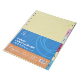 Elválasztólap, színes karton 6 részes Bluering&reg;