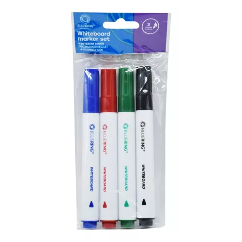 Táblamarker készlet, kerek Bluering&reg;, 4 klf. szín