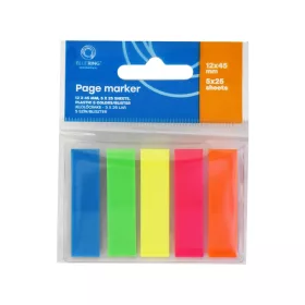   Jelölőcímke 12x45mm, 5x25lap, műanyag 5szín/bliszter, adagolón Bluering&reg;