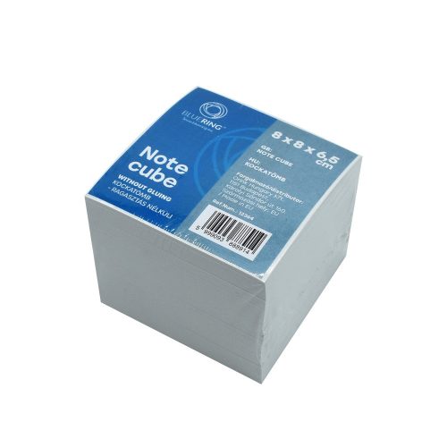 Kockatömb 8x8x6,5cm, ragasztás nélküli, 80 százalék  fehérség Bluering® fehér
