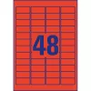 Etikett címke, 45,7 x21,2mm, univerzális visszaszedhető, 48 címke/ív, 20 ív/doboz, Avery piros
