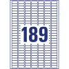 Etikett címke, 25,4 x10mm, szuper tapadású 189 címke/ív, 20 ív/doboz, Avery fehér