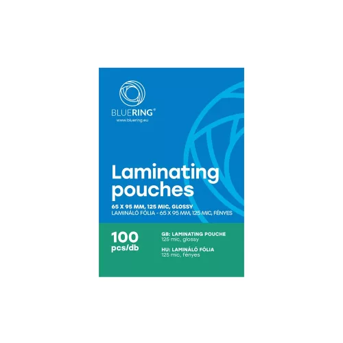 Lamináló fólia 65x95mm, 125 micron 100 db/doboz, Bluering&reg;