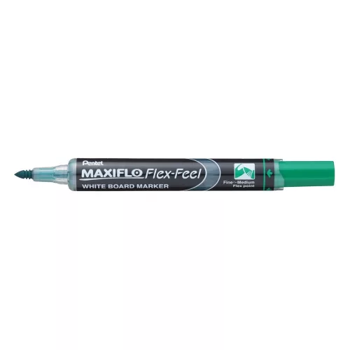 Táblamarker 1-5mm, hajlékony hegyű Pentel Maxiflo Flex Feel zöld