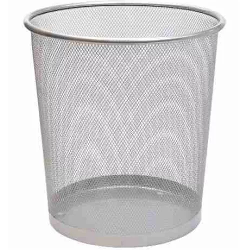 Fémhálós papírkosár 20 liter 29,5x33cm, nagy Bluering&reg; ezüst